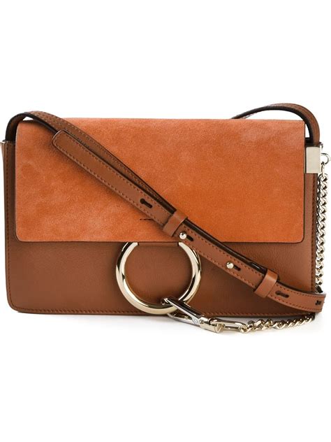 chloe faye bag small brown|chloe faye leather crossbody bag.